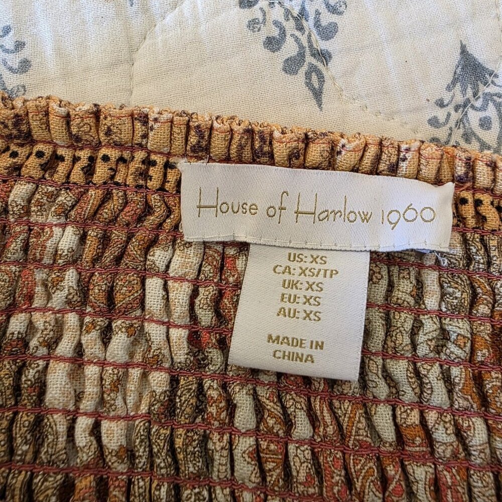 House of Harlow 1960 Linen Blend Paisley Maxi Skirt XS | Boho Festival - Picture 9 of 15